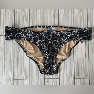 NWT | Allihop x Anthropologie | Floral Black White Bikini Bottoms - Size M